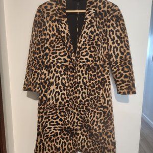 Spotted Leopard Coat with Pockets